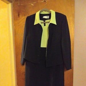 Navy/lime 2 piece dress set, women's 16P